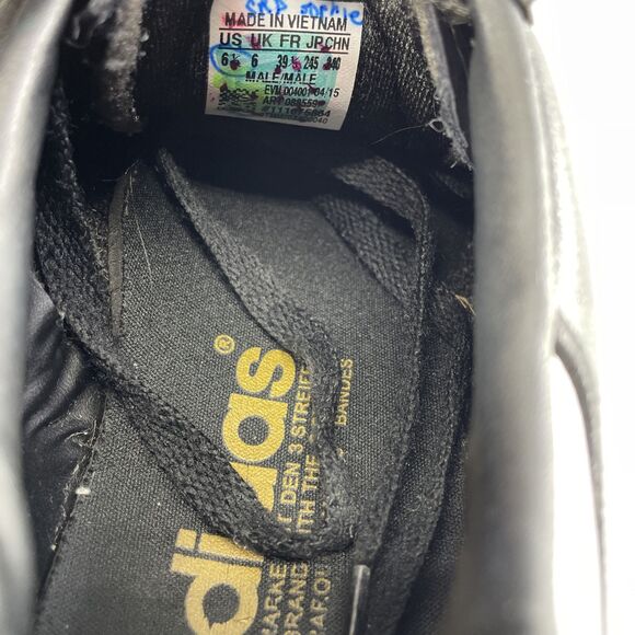 adidas Samba Black Leather Shoes with White Stripes - Picture 8 of 13